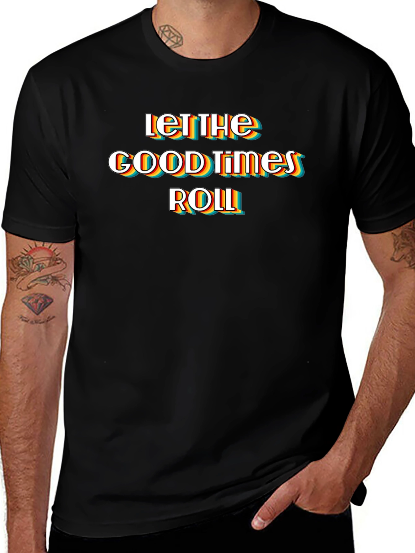 Let The Good Times Roll Black Graphic Tee