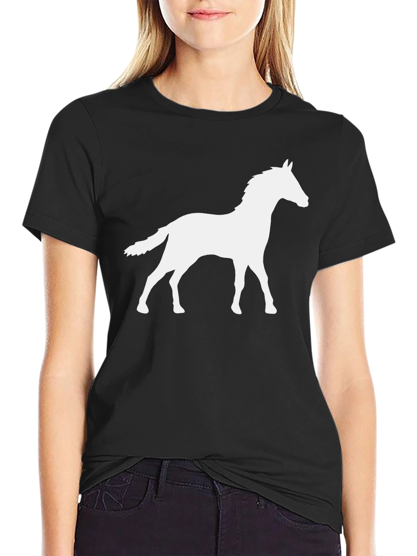 Horse Silhouette Black T-Shirt