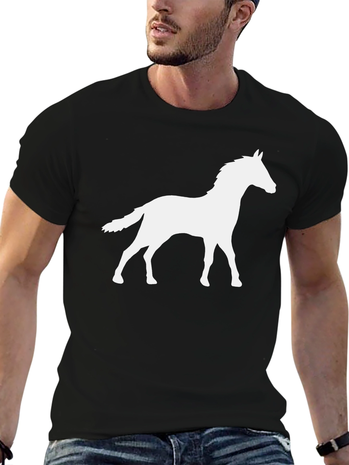 Horse Silhouette Black T-Shirt