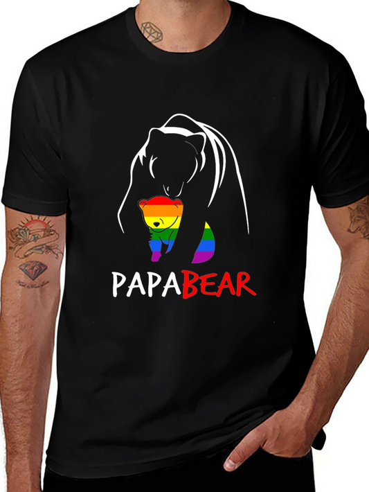 Papa Bear Pride T-Shirt LGBT Gay Family Love Tee