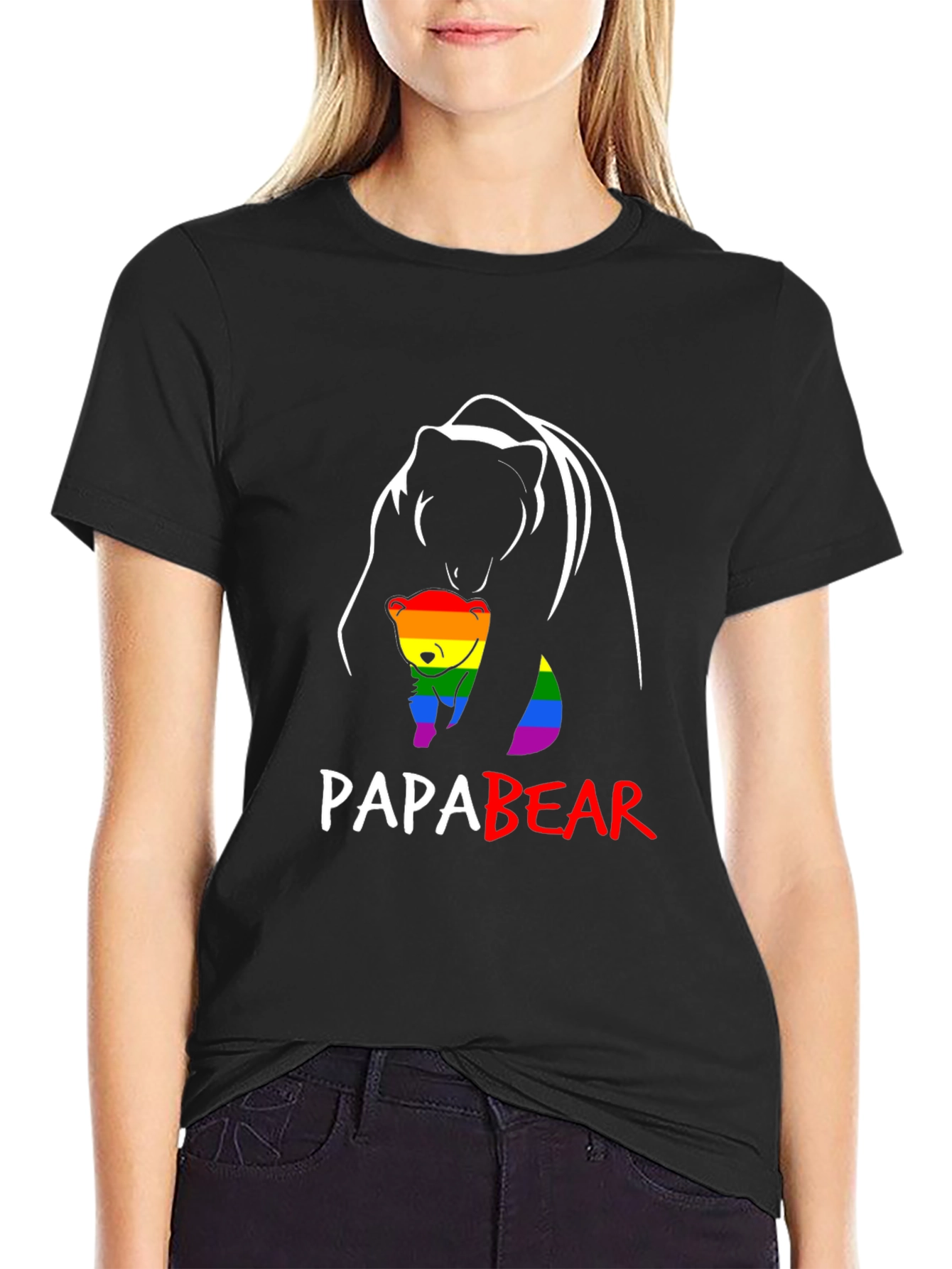 Papa Bear Pride T-Shirt LGBT Gay Family Love Tee