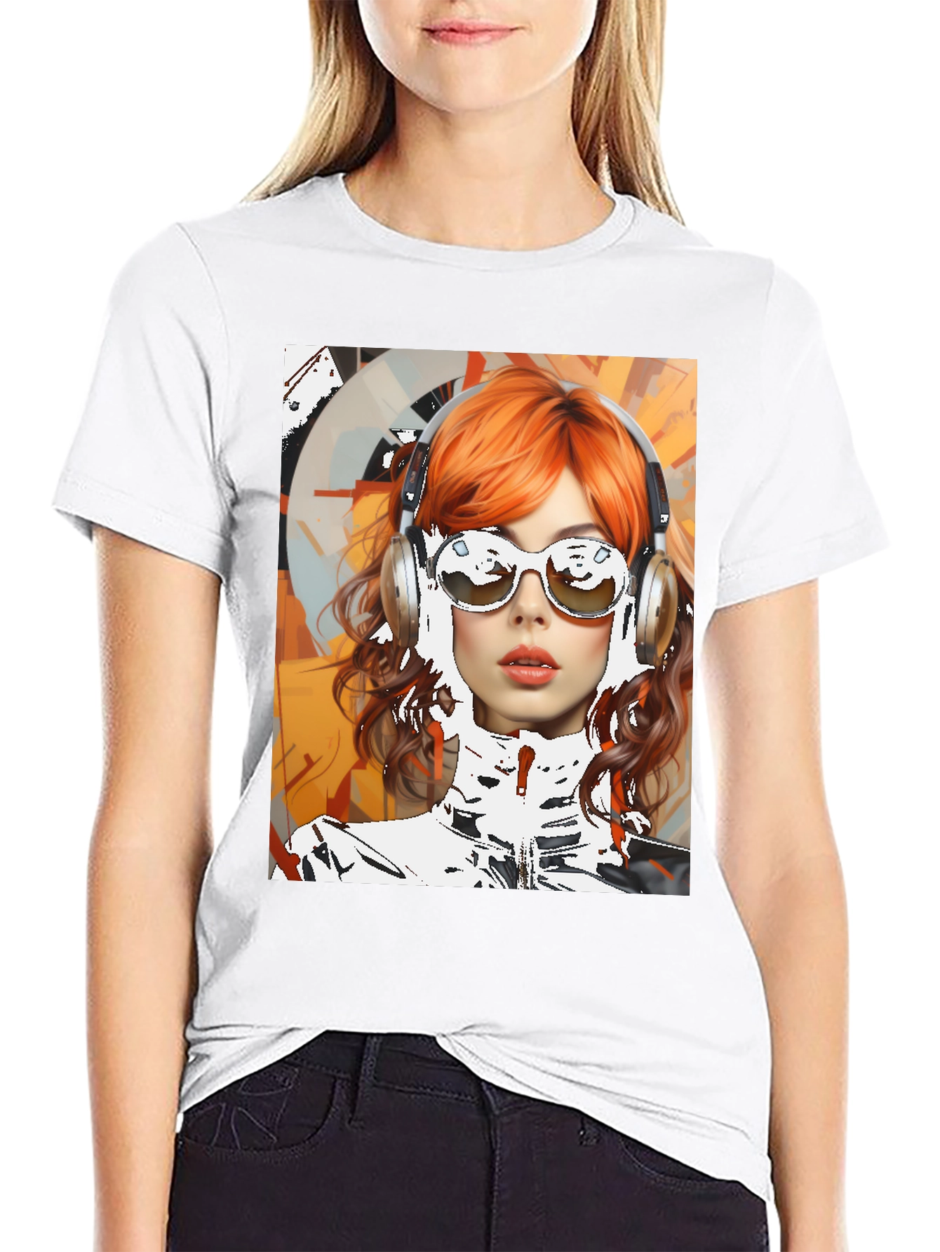 Retro Girl Graphic Tee - Modern Art Style