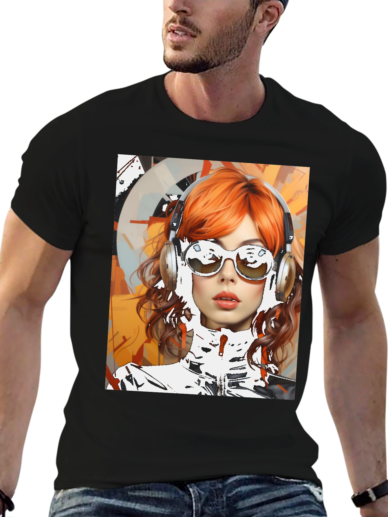 Retro Girl Graphic Tee - Modern Art Style