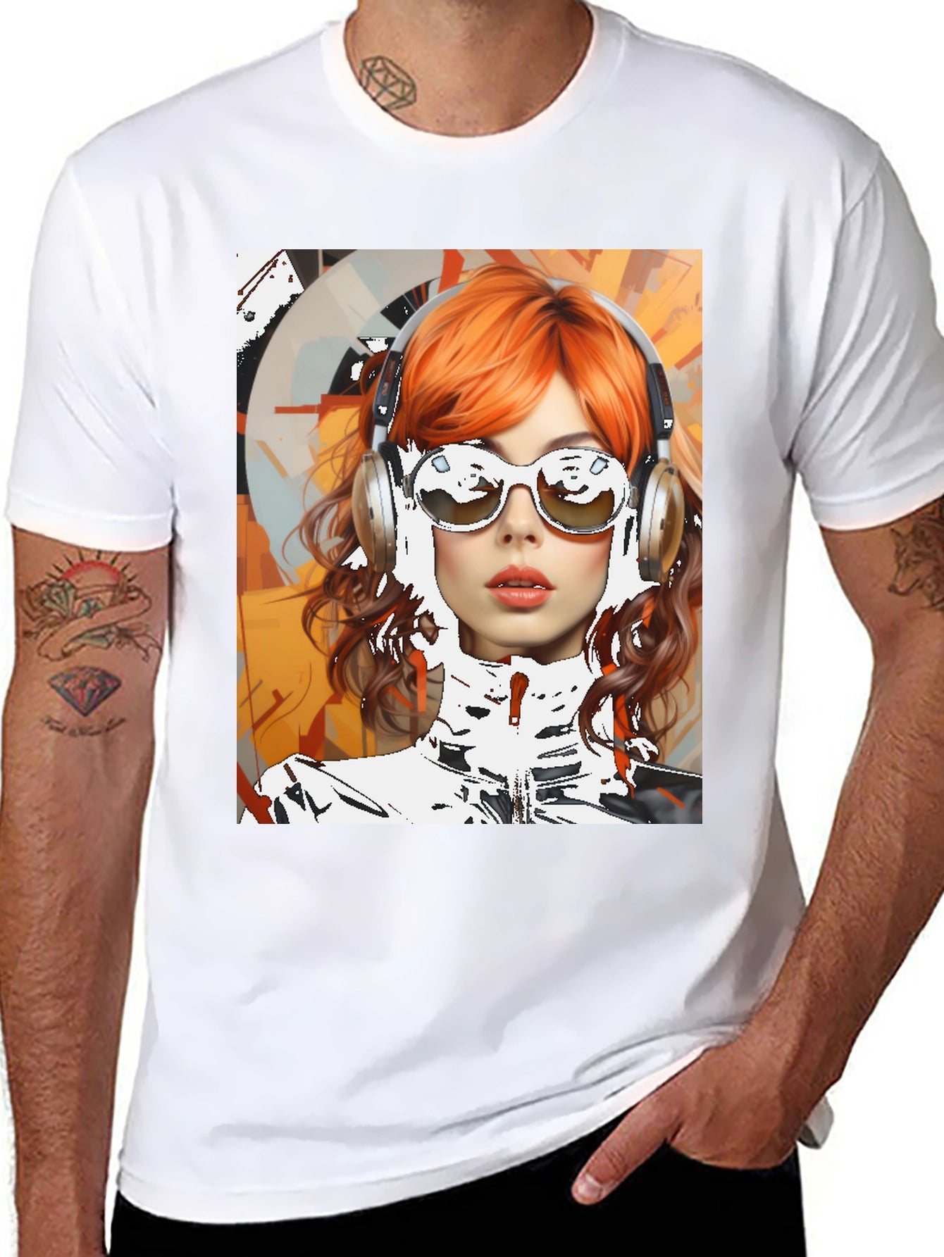 Retro Girl Graphic Tee - Modern Art Style