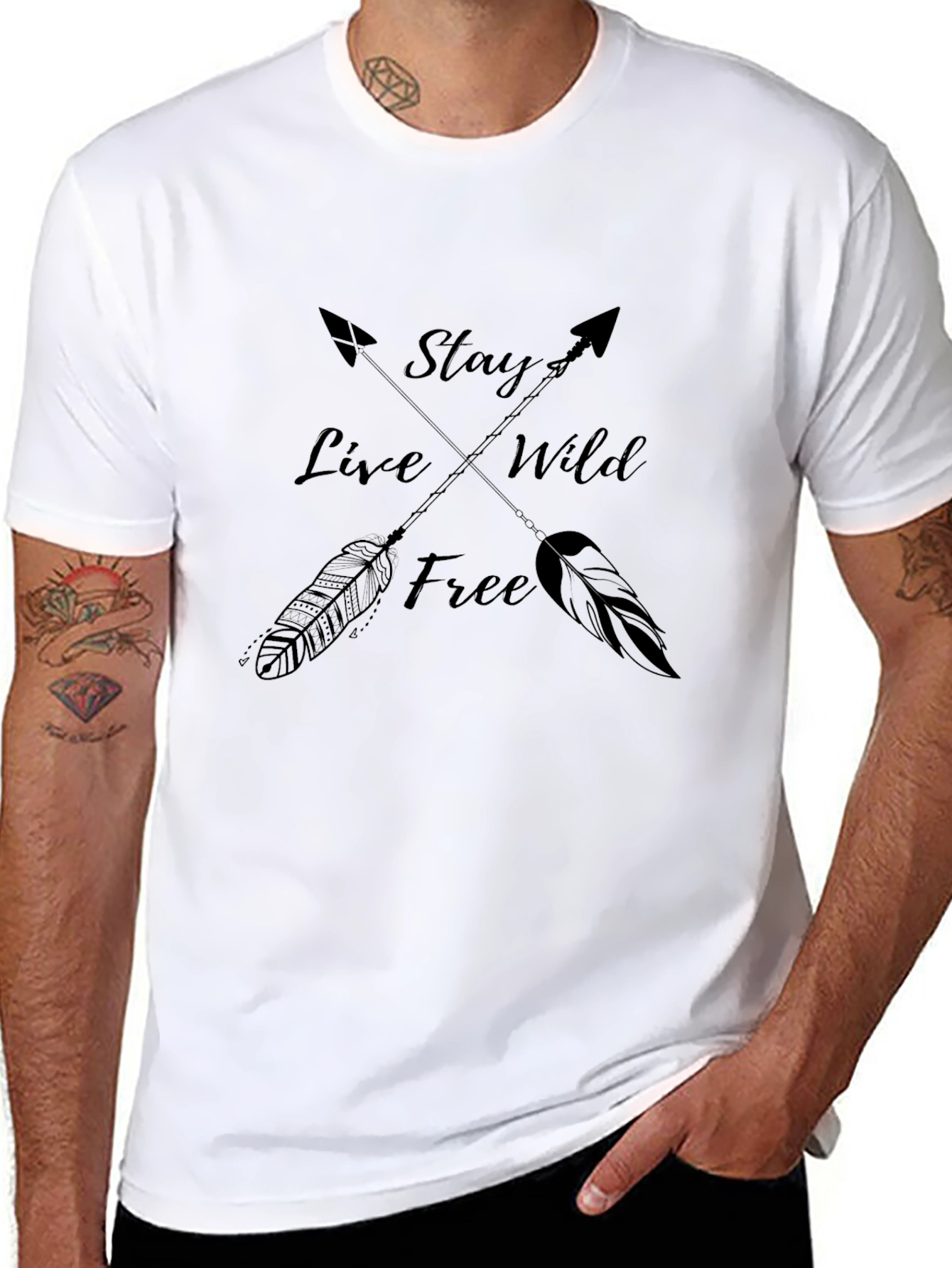 Stay Wild Arrows Graphic Tee - Black