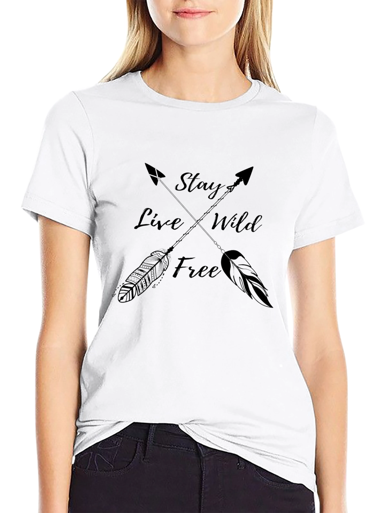 Stay Wild Arrows Graphic Tee - Black