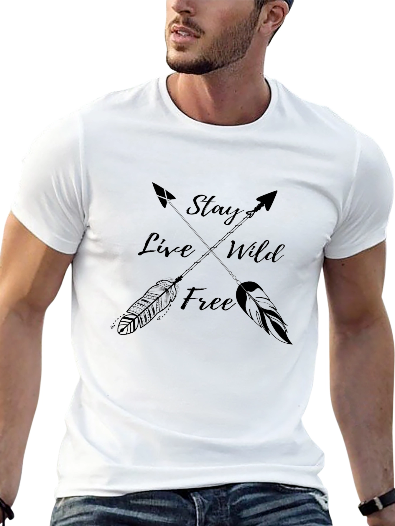 Stay Wild Arrows Graphic Tee - Black