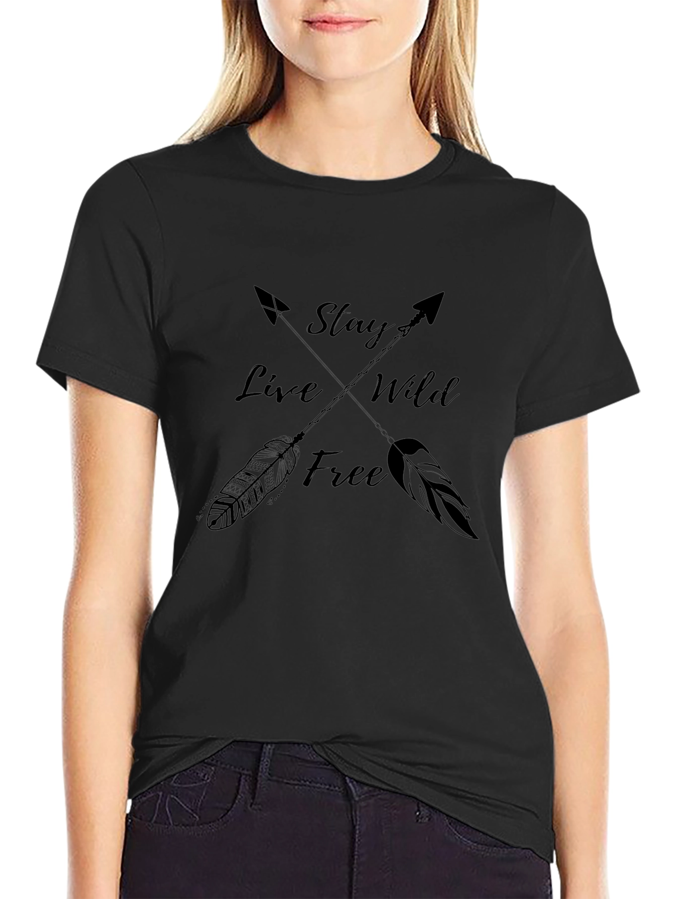 Stay Wild Arrows Graphic Tee - Black