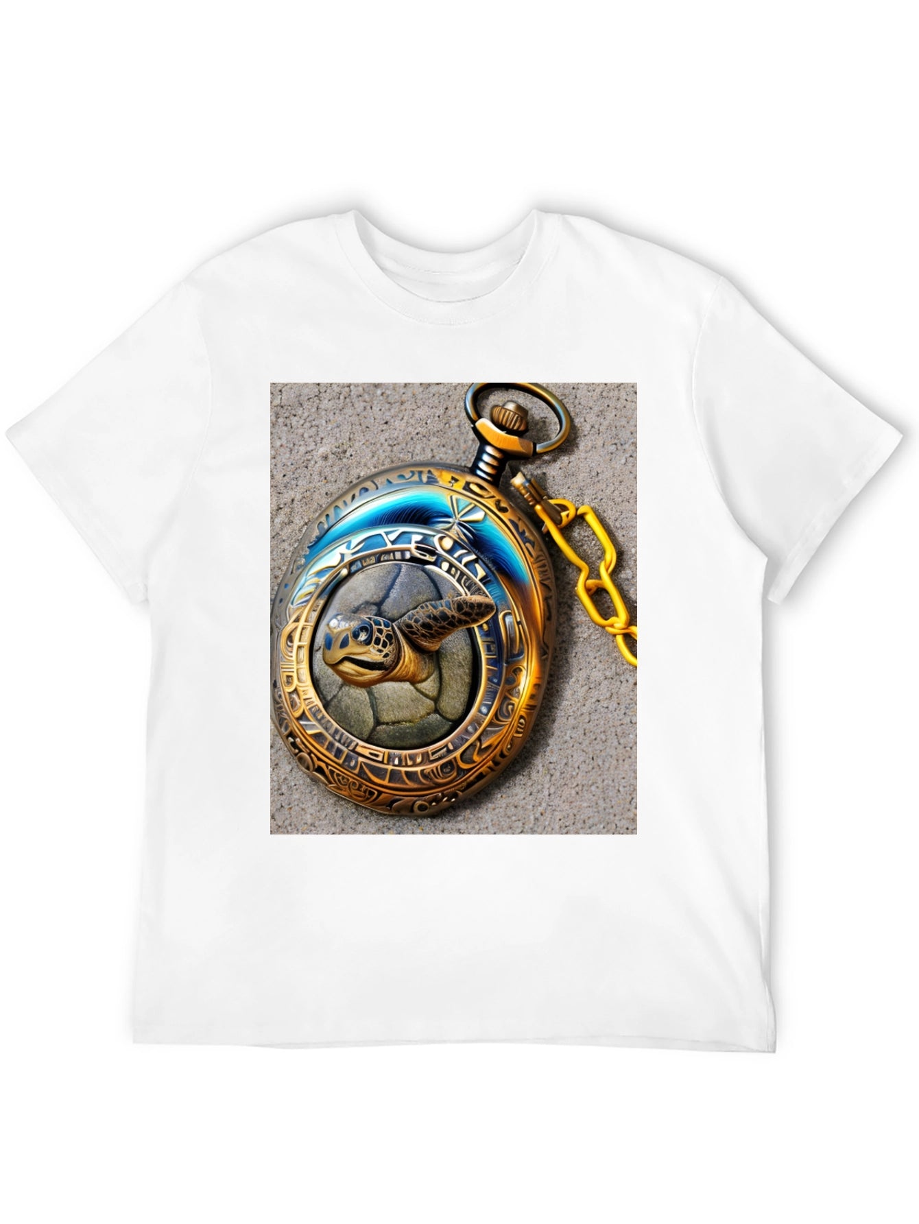 Turtle Time: Unique Pocket Watch Graphic Tee