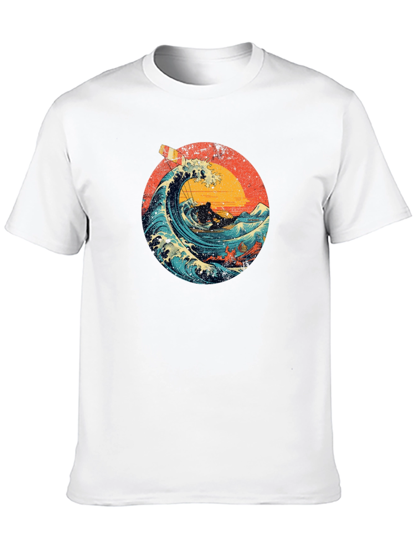 Retro Wave Rider T-Shirt - Black
