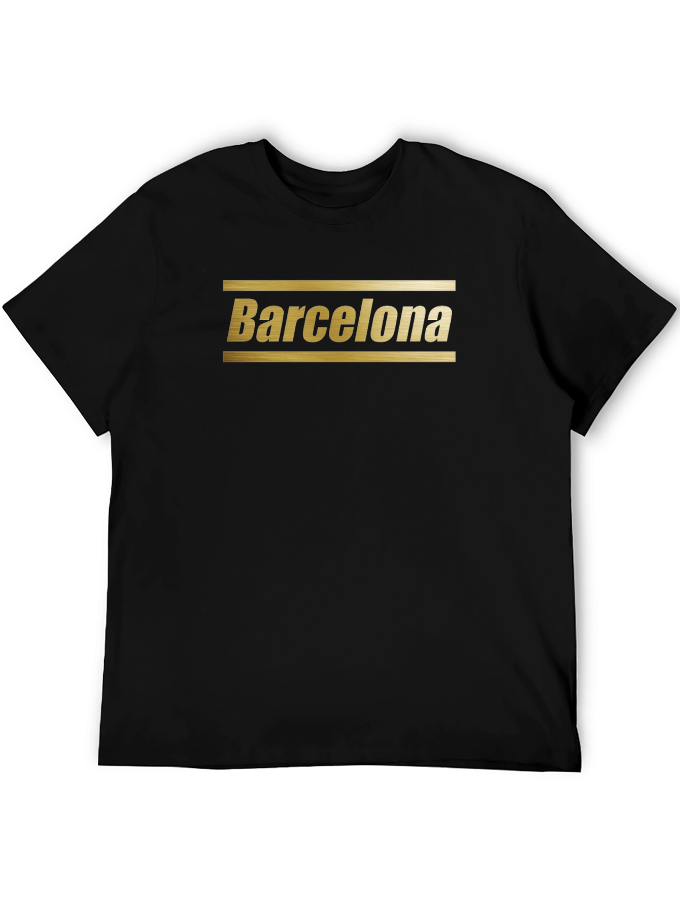 Barcelona Graphic Print Black T-Shirt