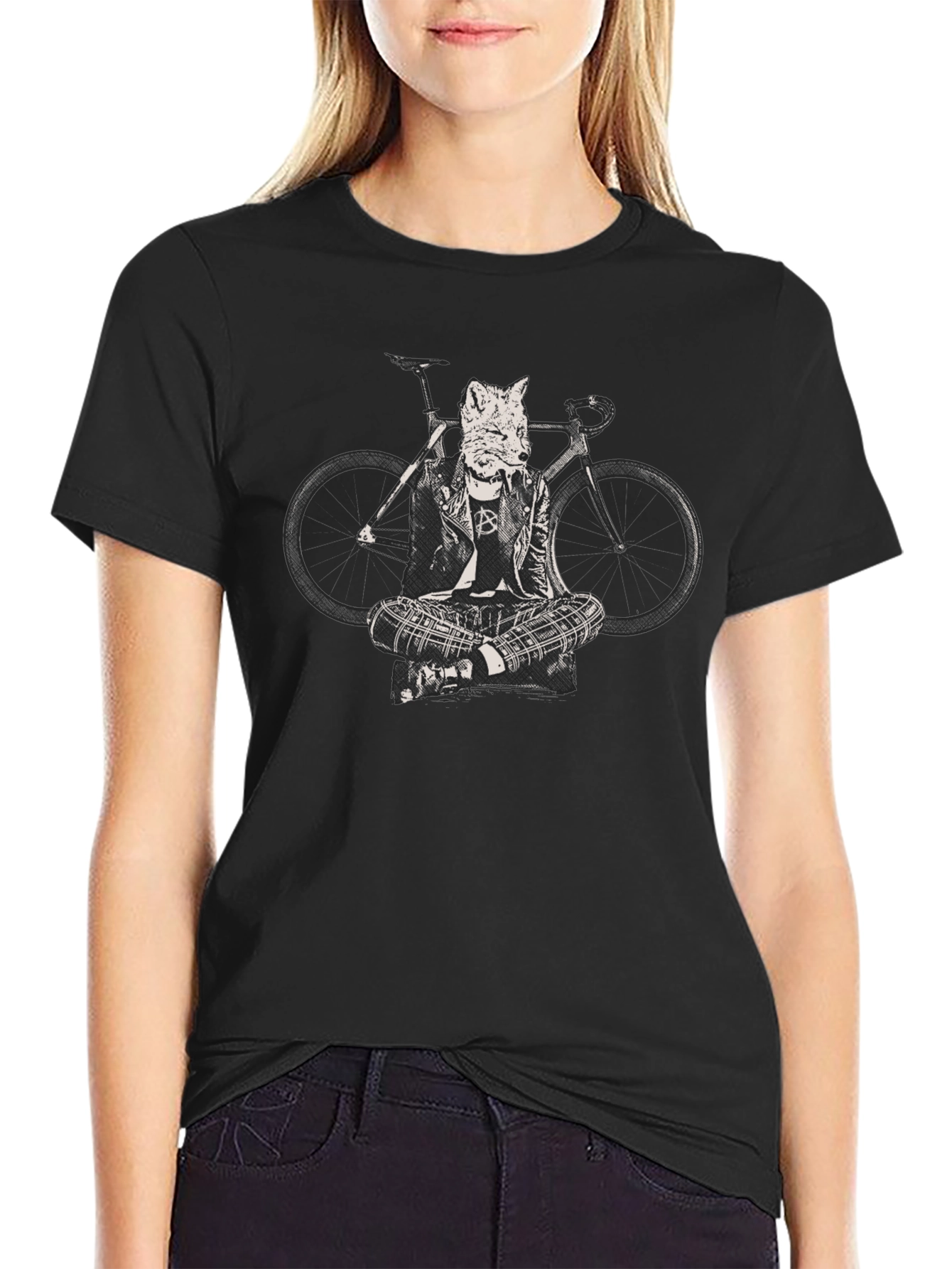 Fox Biker T-Shirt - Cool Animal Design