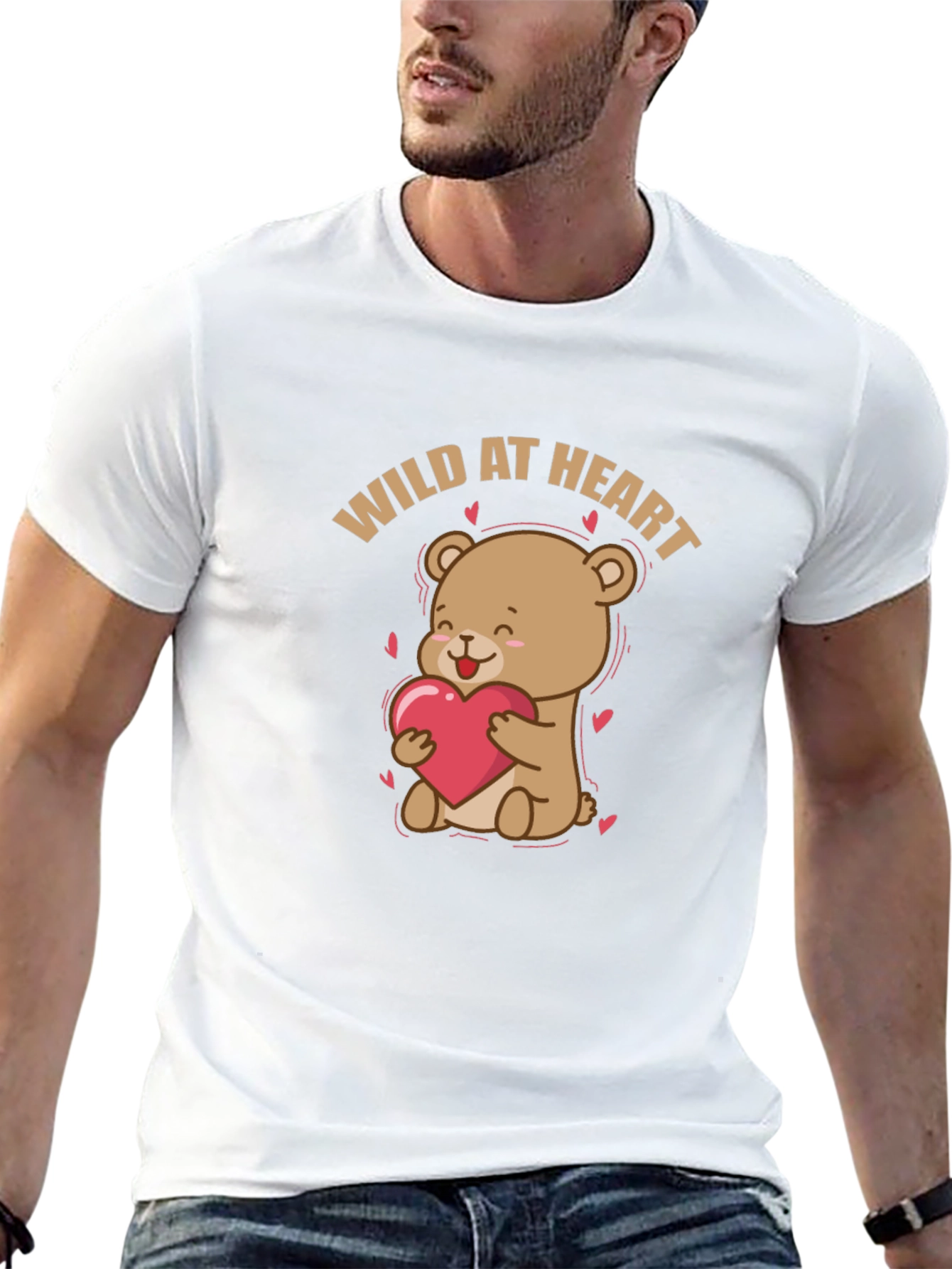 Wild at Heart Bear Graphic Tee - Black