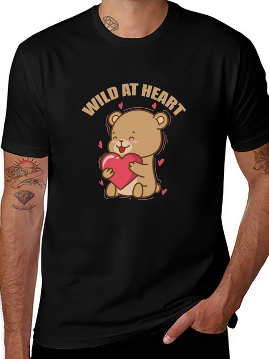 Wild at Heart Bear Graphic Tee - Black