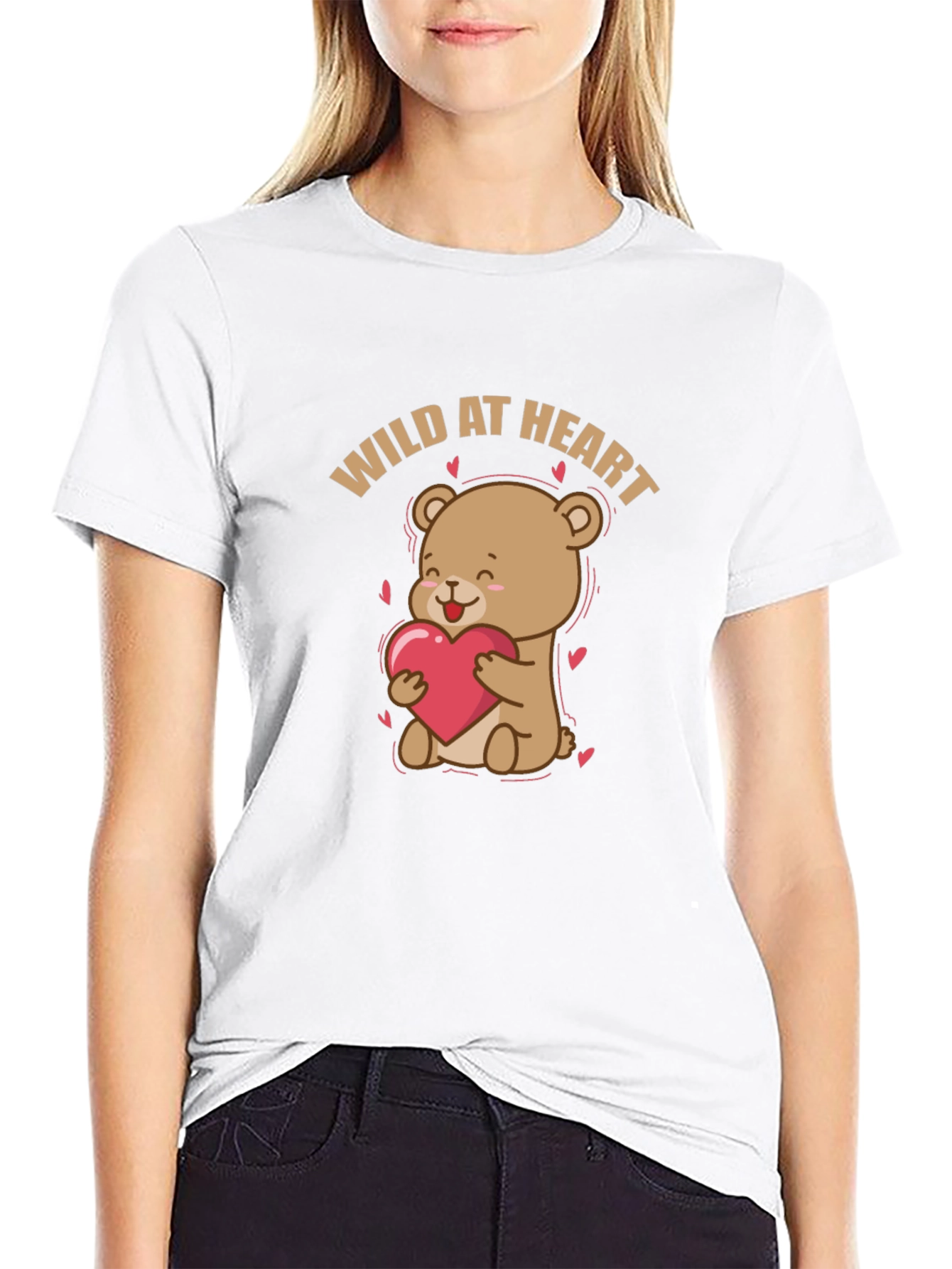 Wild at Heart Bear Graphic Tee - Black
