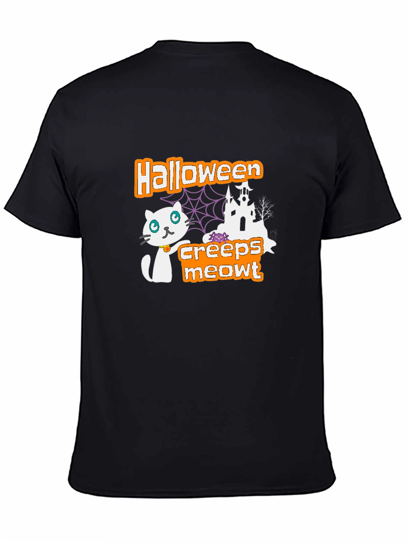 Halloween Creeps Meowt Black T-Shirt
