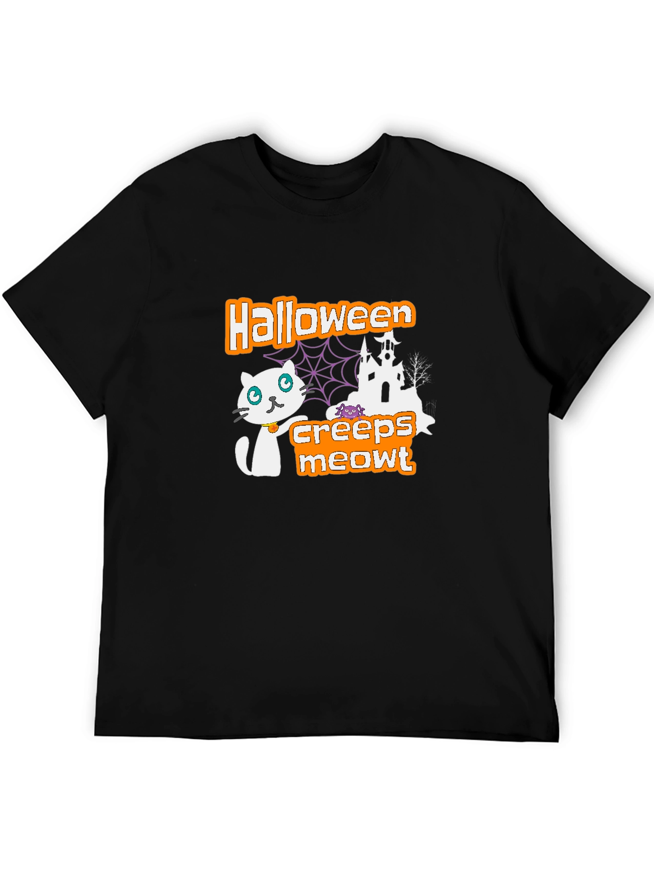 Halloween Creeps Meowt Black T-Shirt