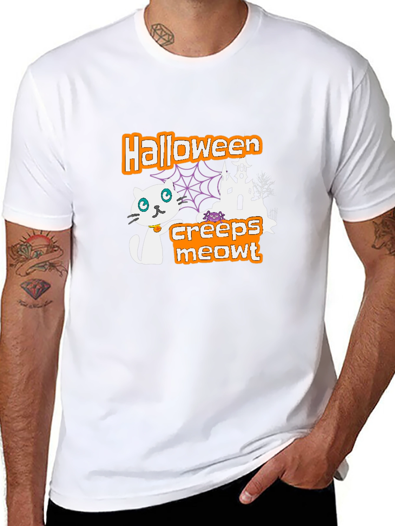 Halloween Creeps Meowt Black T-Shirt