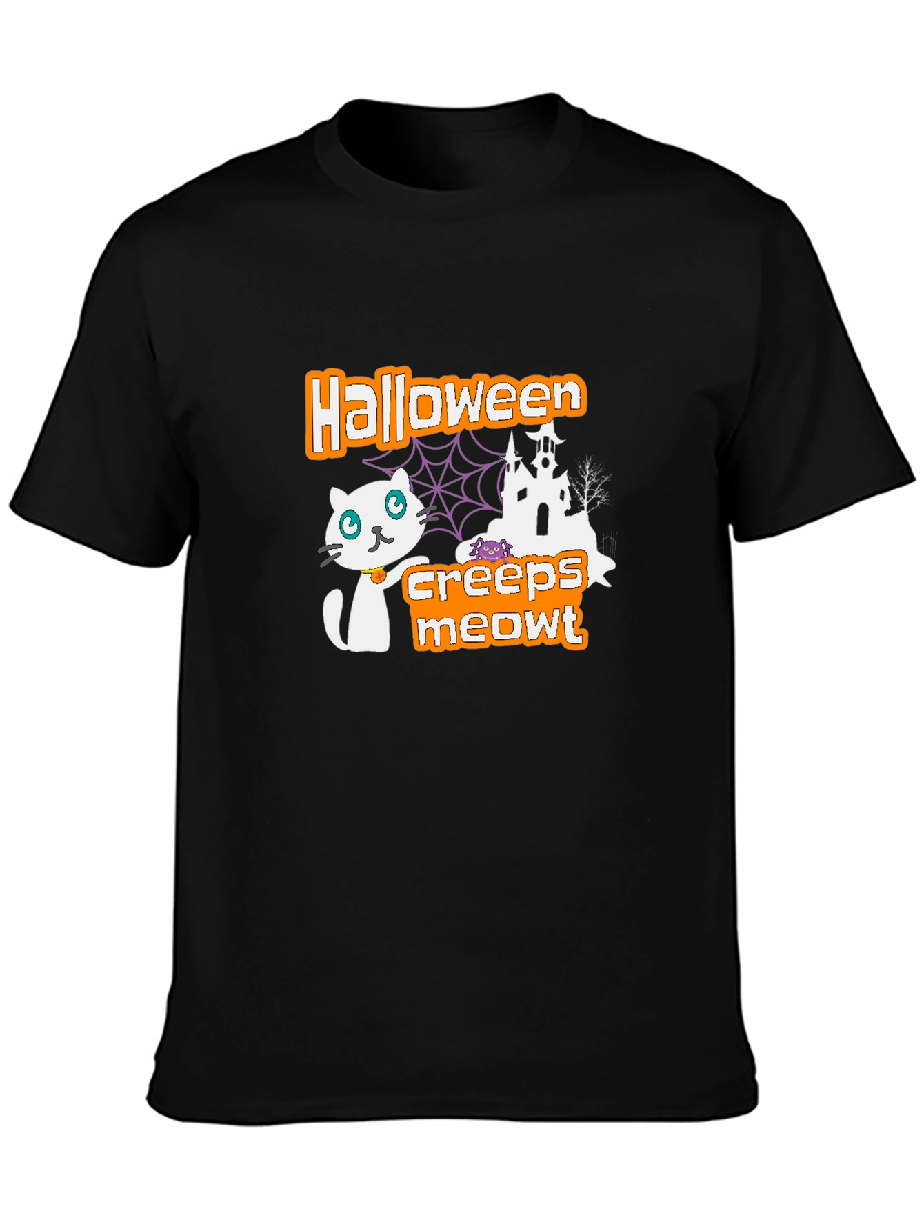 Halloween Creeps Meowt Black T-Shirt