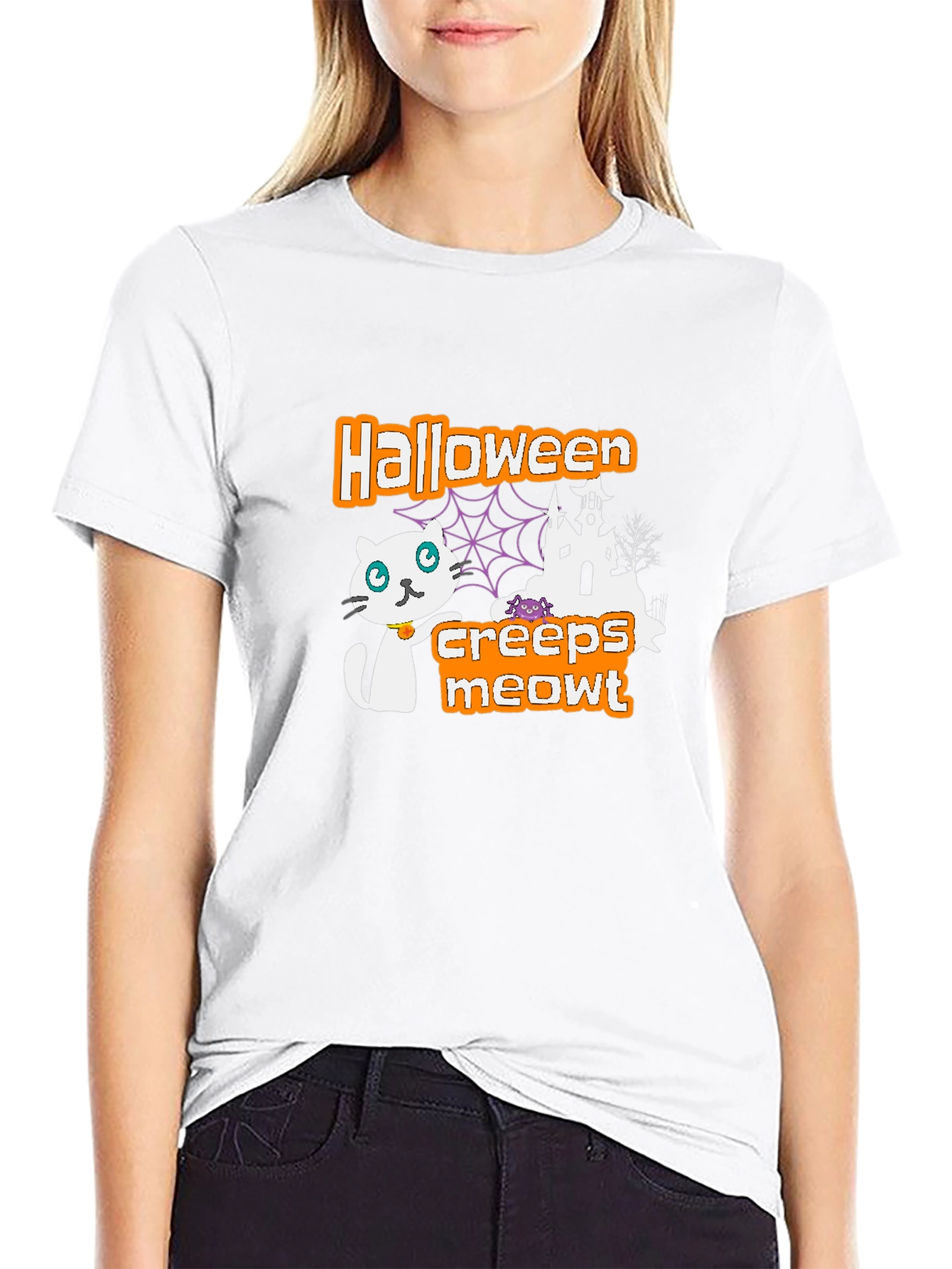 Halloween Creeps Meowt Black T-Shirt