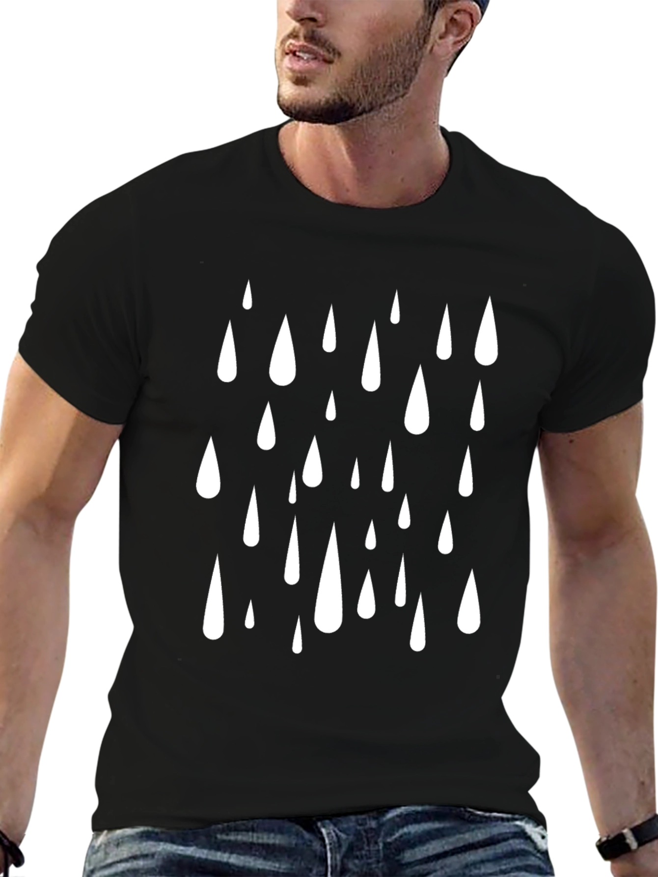 Raindrop Graphic Tee - Black