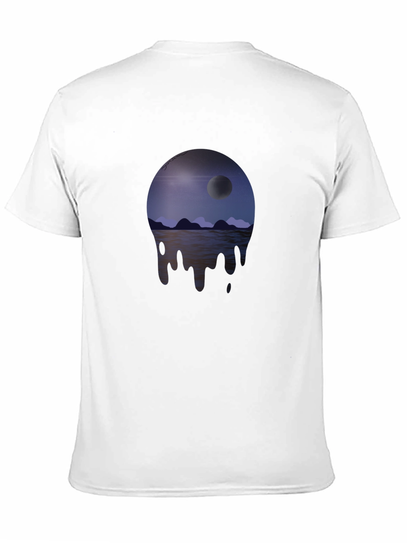 Moonscape Drip Graphic T-Shirt - Unisex Black Tee