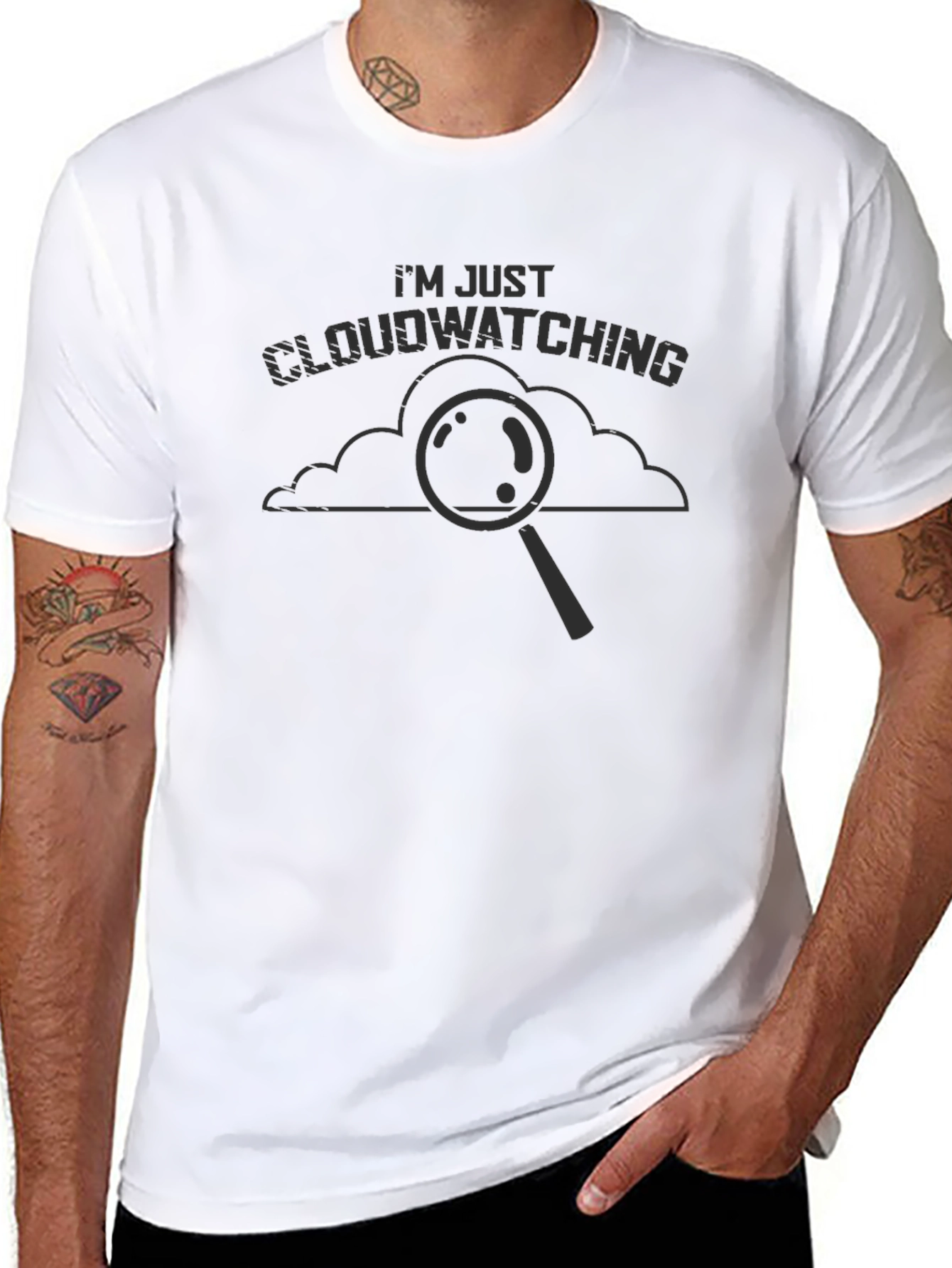 Cloudwatching Graphic Tee - Soft Cotton Blend