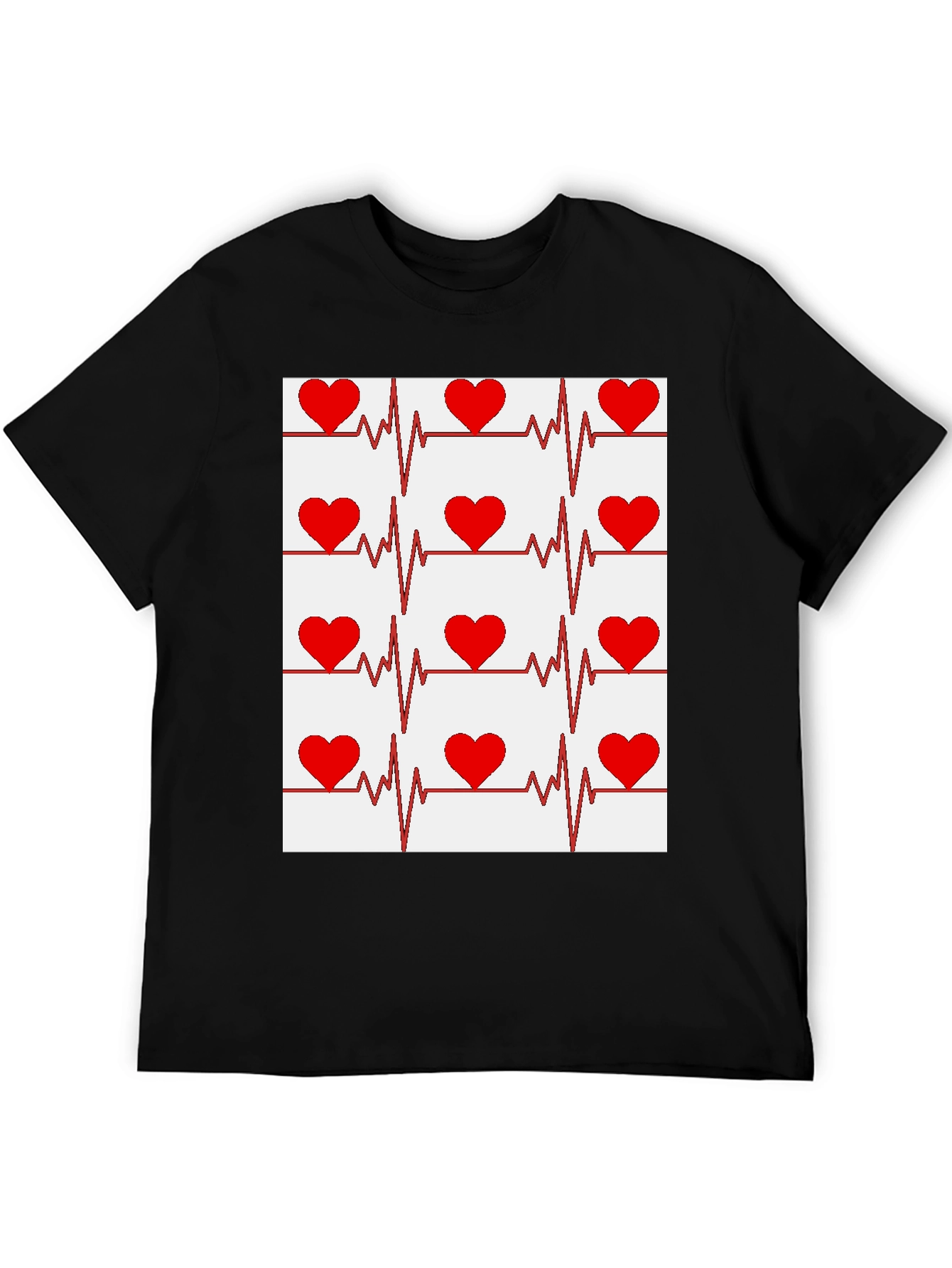 Heartbeat Pattern Graphic T-Shirt