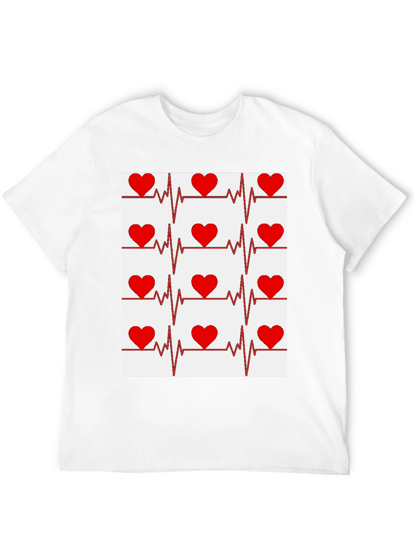 Heartbeat Pattern Graphic T-Shirt
