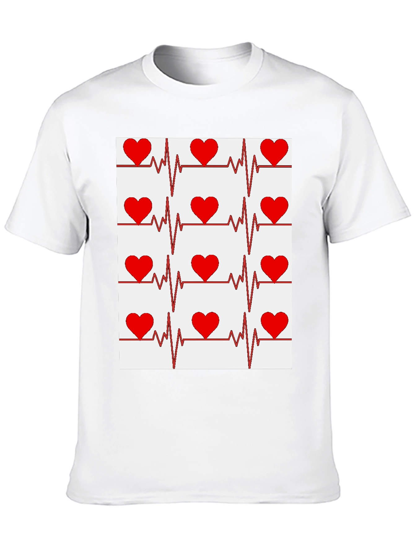 Heartbeat Pattern Graphic T-Shirt