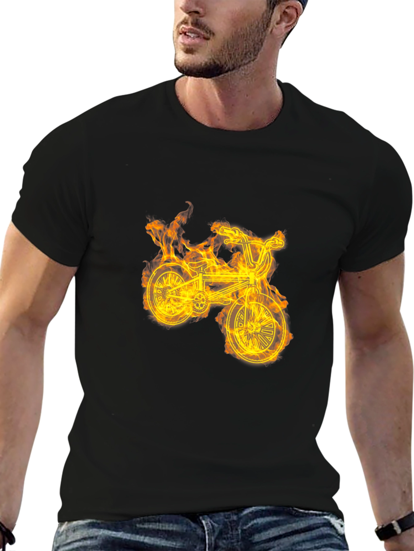 Fiery Bike Graphic Tee