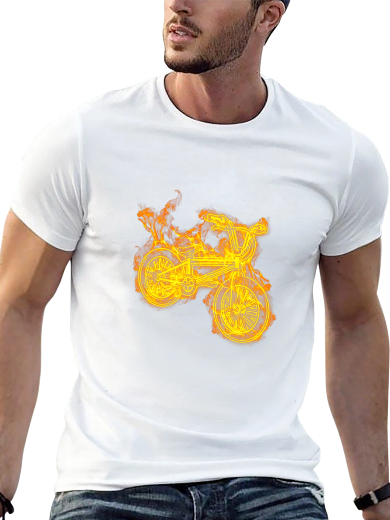Fiery Bike Graphic Tee