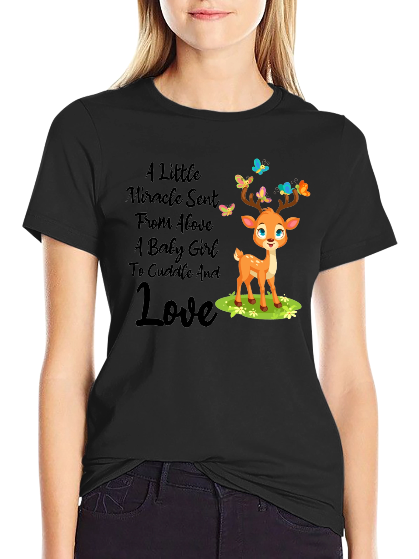 Miracle Baby Girl Deer Graphic Tee
