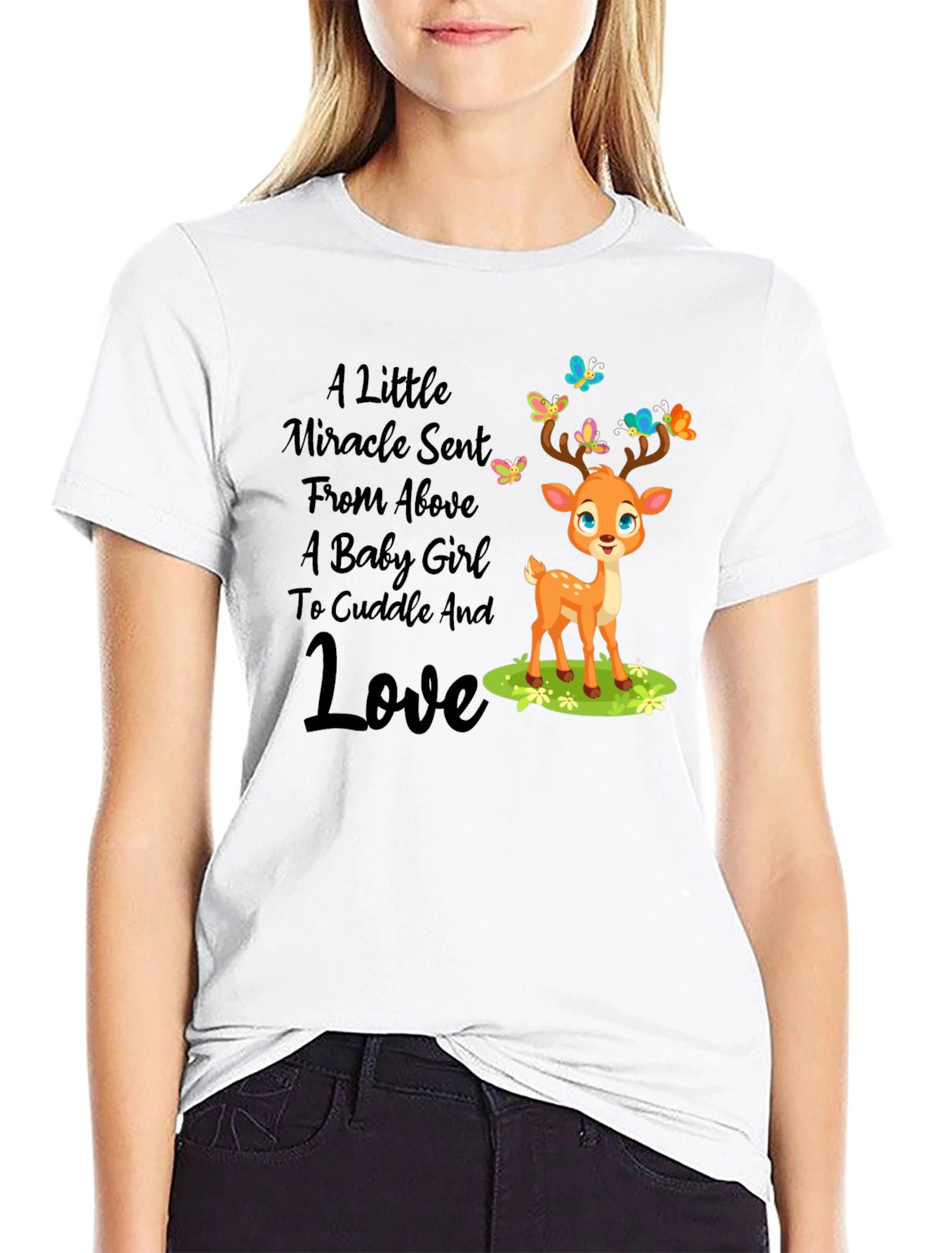 Miracle Baby Girl Deer Graphic Tee