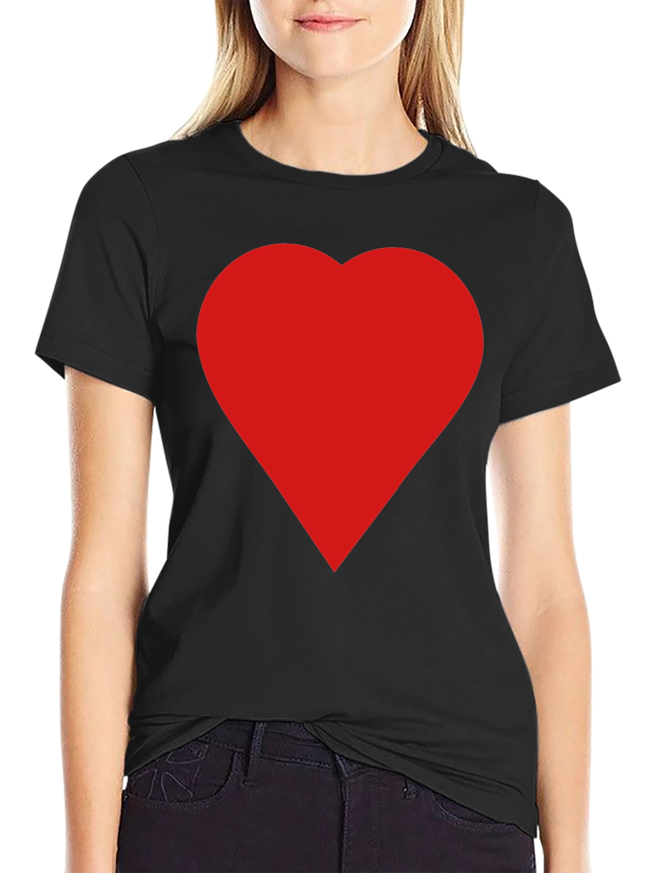 Heart Graphic Black T-Shirt for Men
