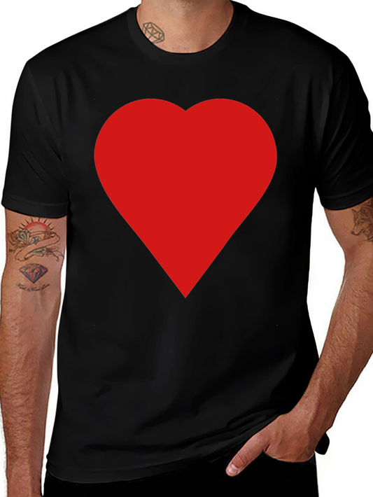 Heart Graphic Black T-Shirt for Men