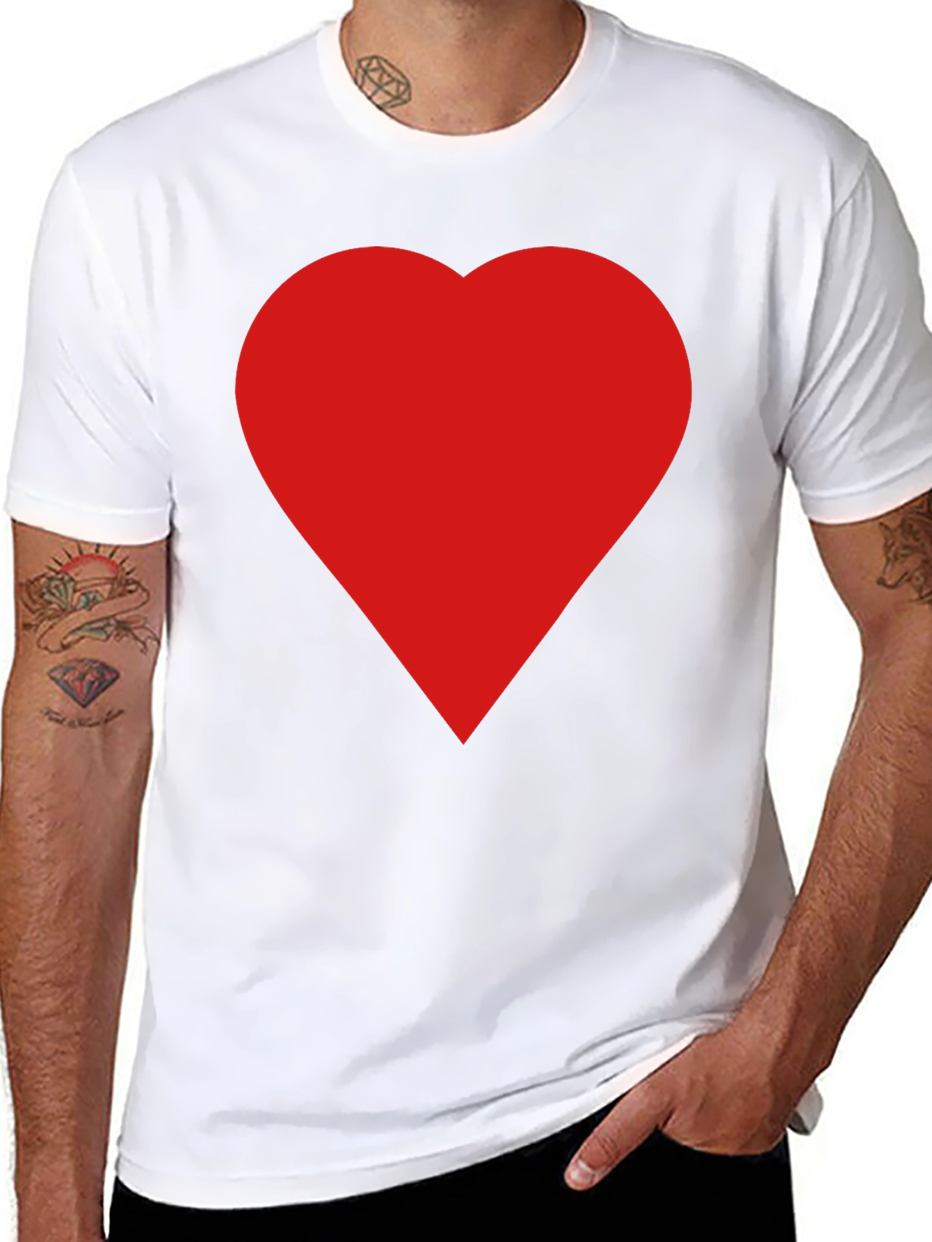 Heart Graphic Black T-Shirt for Men