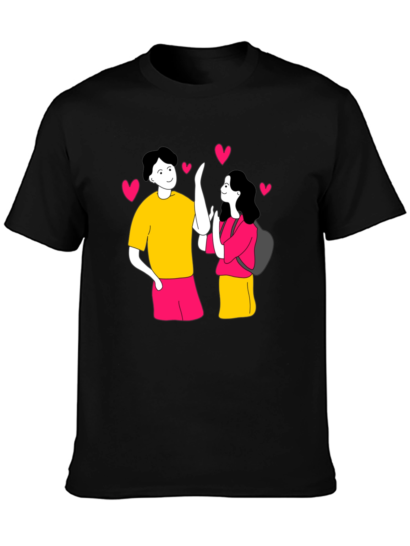 Couple Cartoon Graphic T-Shirt