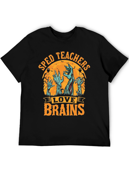 SPED Teachers Love Brains Halloween T-Shirt