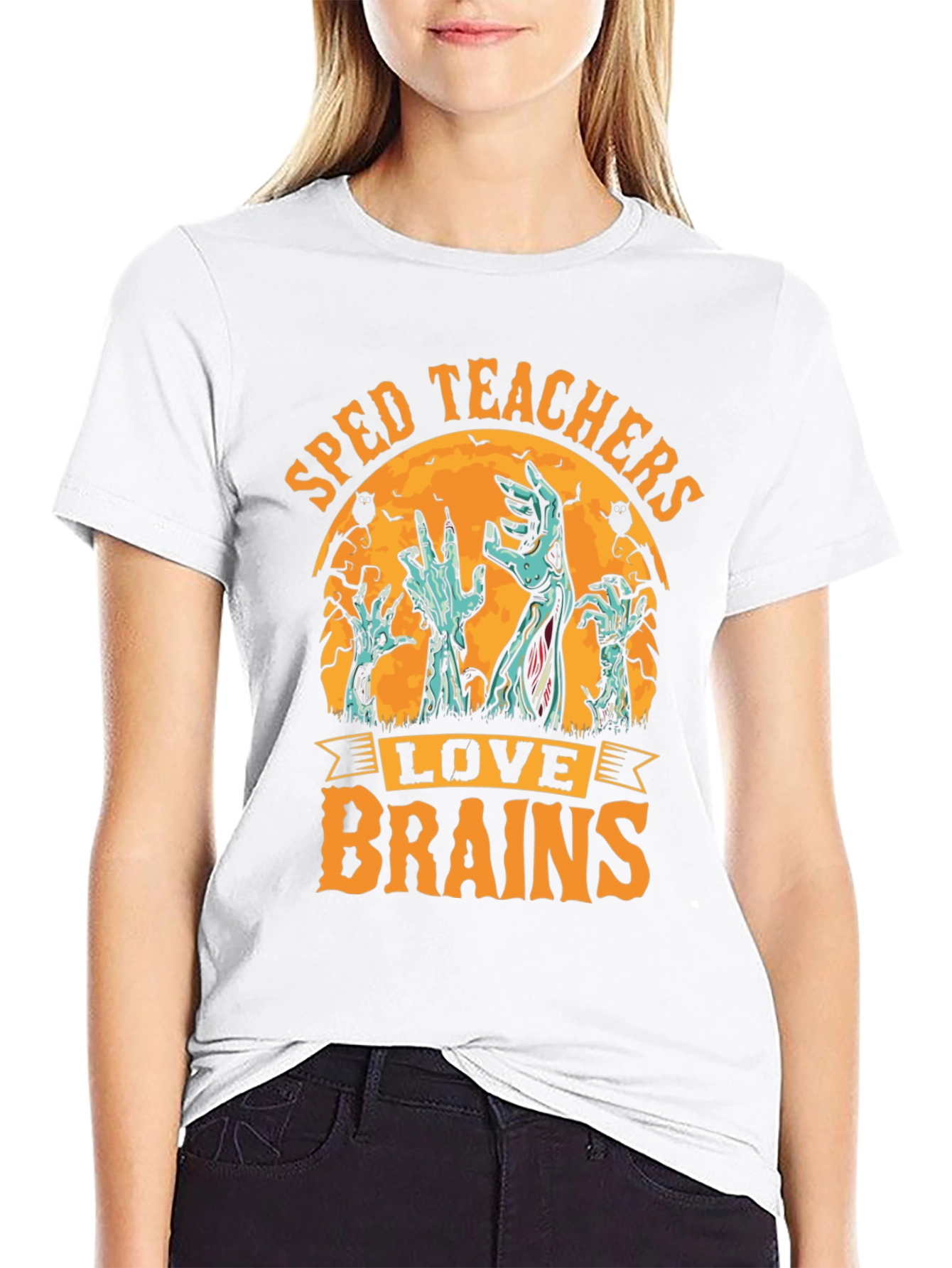 SPED Teachers Love Brains Halloween T-Shirt