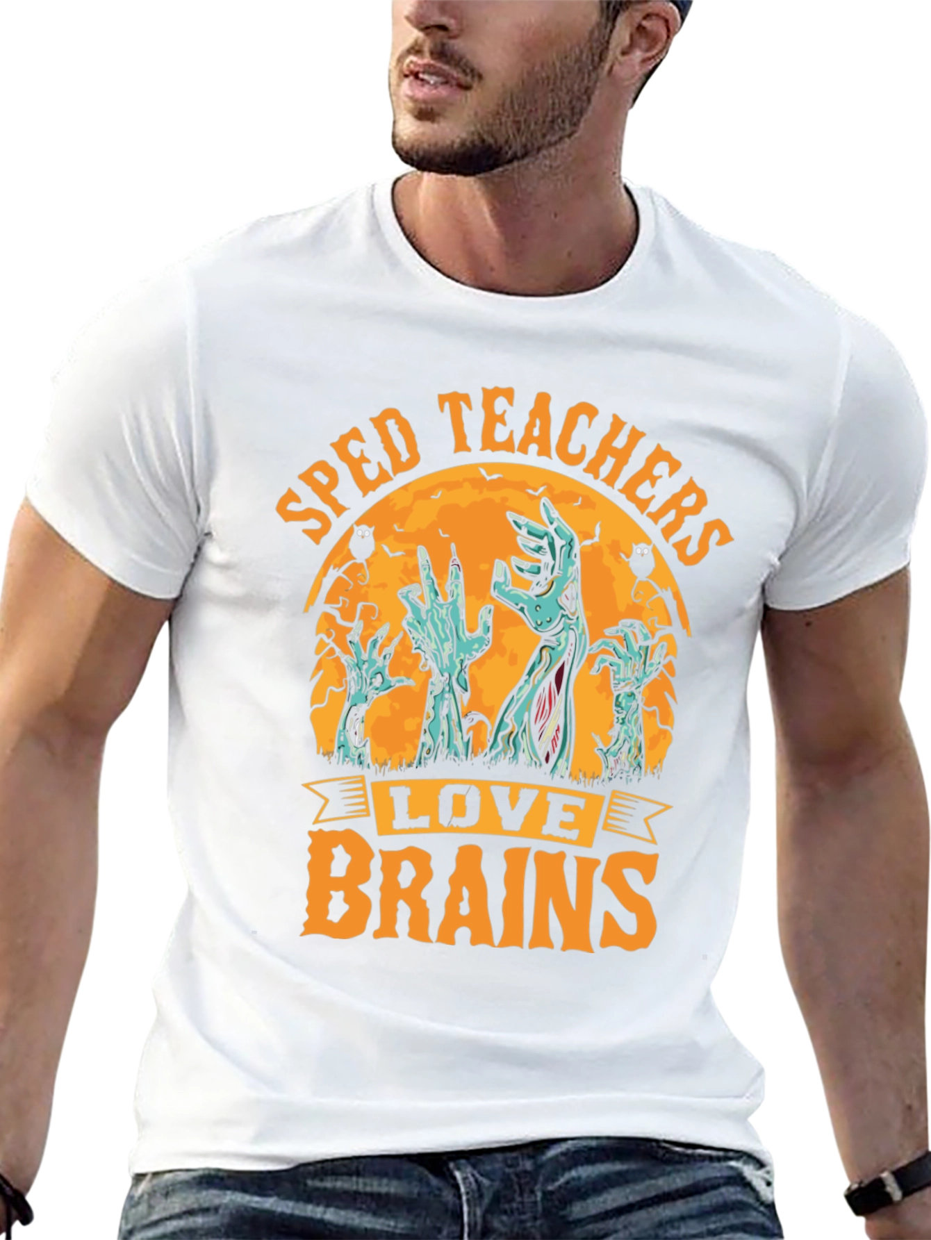 SPED Teachers Love Brains Halloween T-Shirt