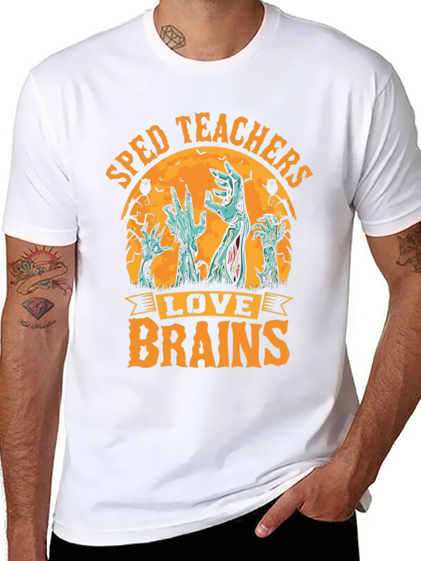 SPED Teachers Love Brains Halloween T-Shirt