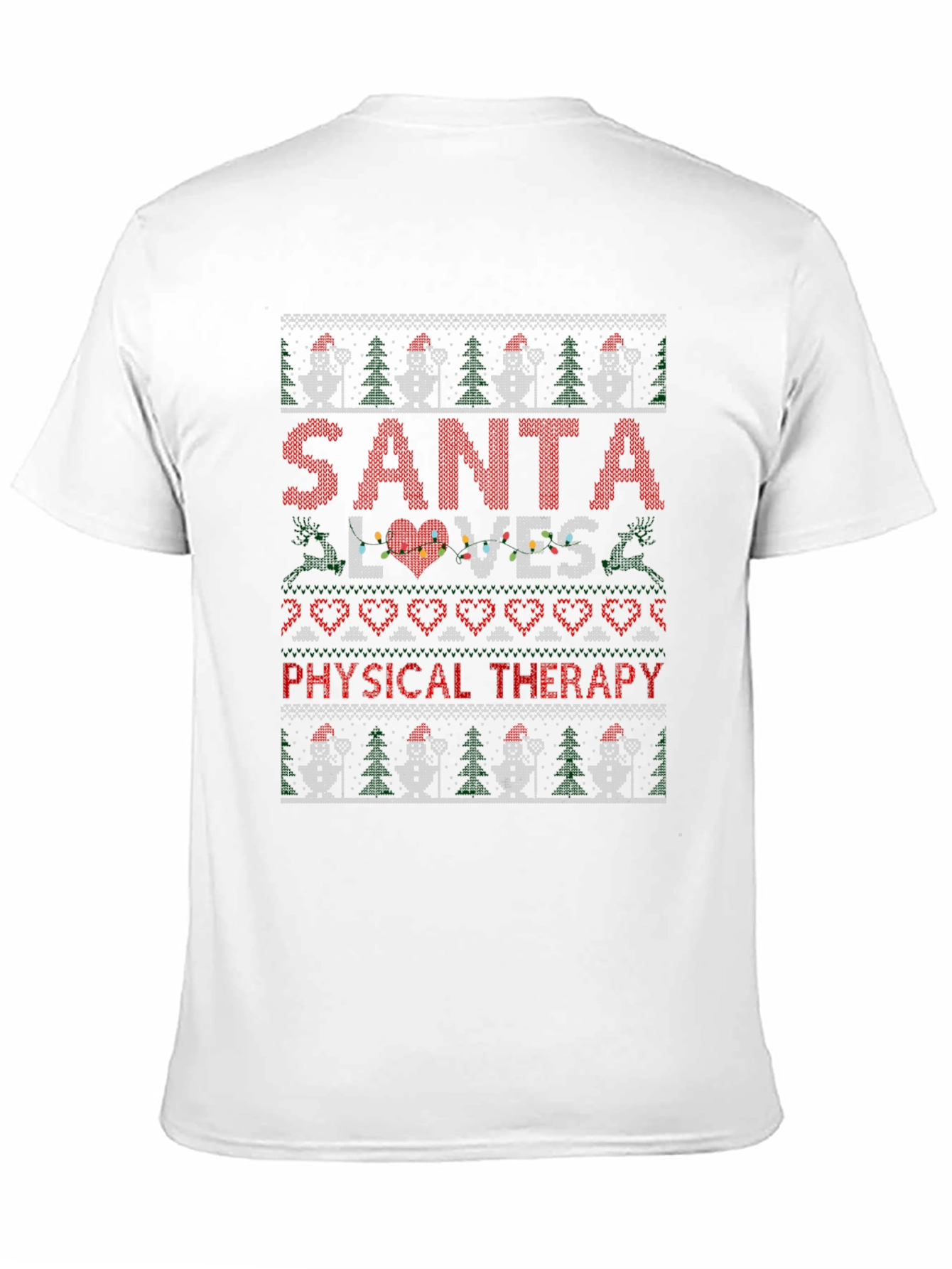 Santa Loves Physical Therapy Christmas Ugly T-Shirt