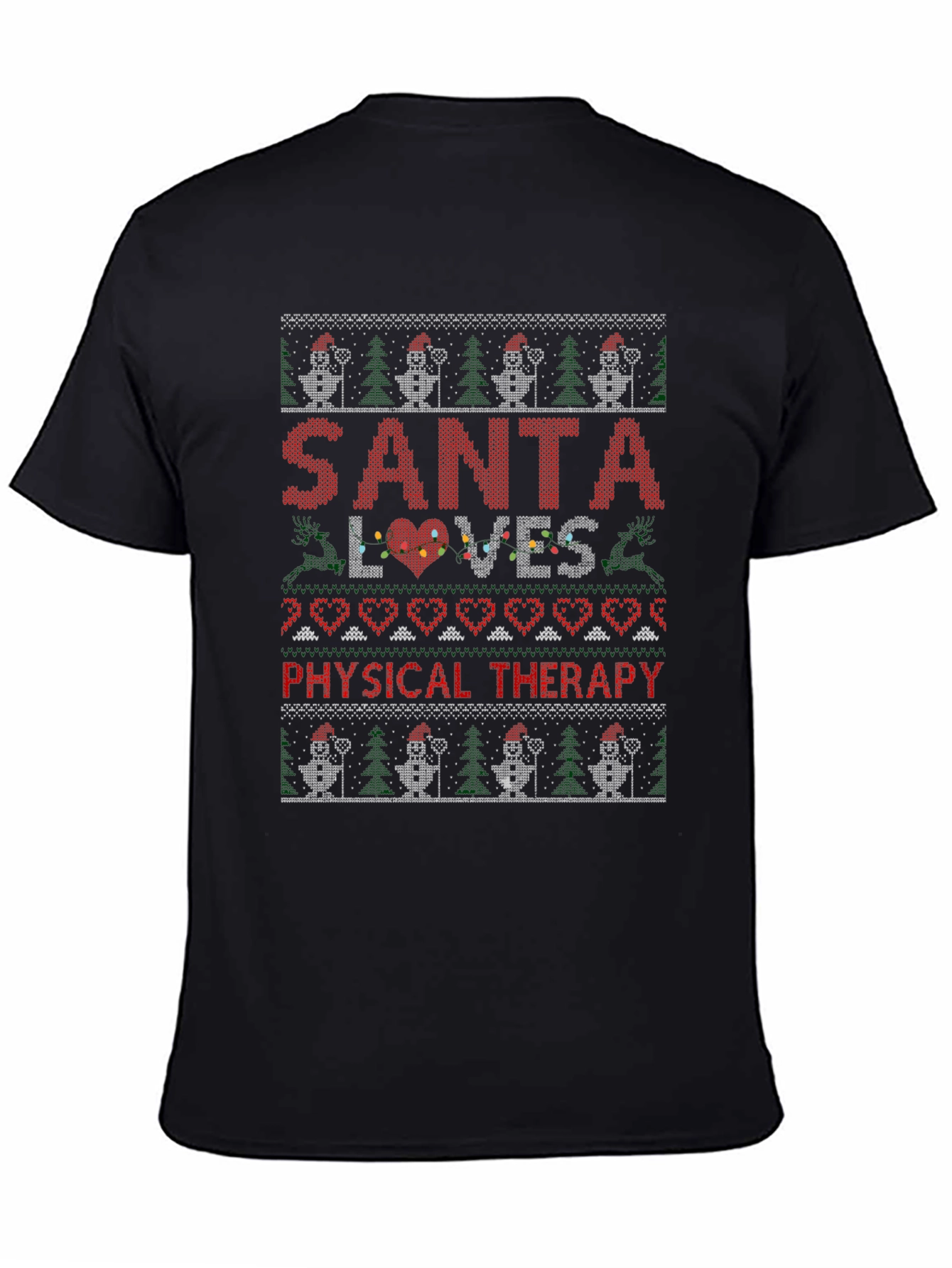 Santa Loves Physical Therapy Christmas Ugly T-Shirt