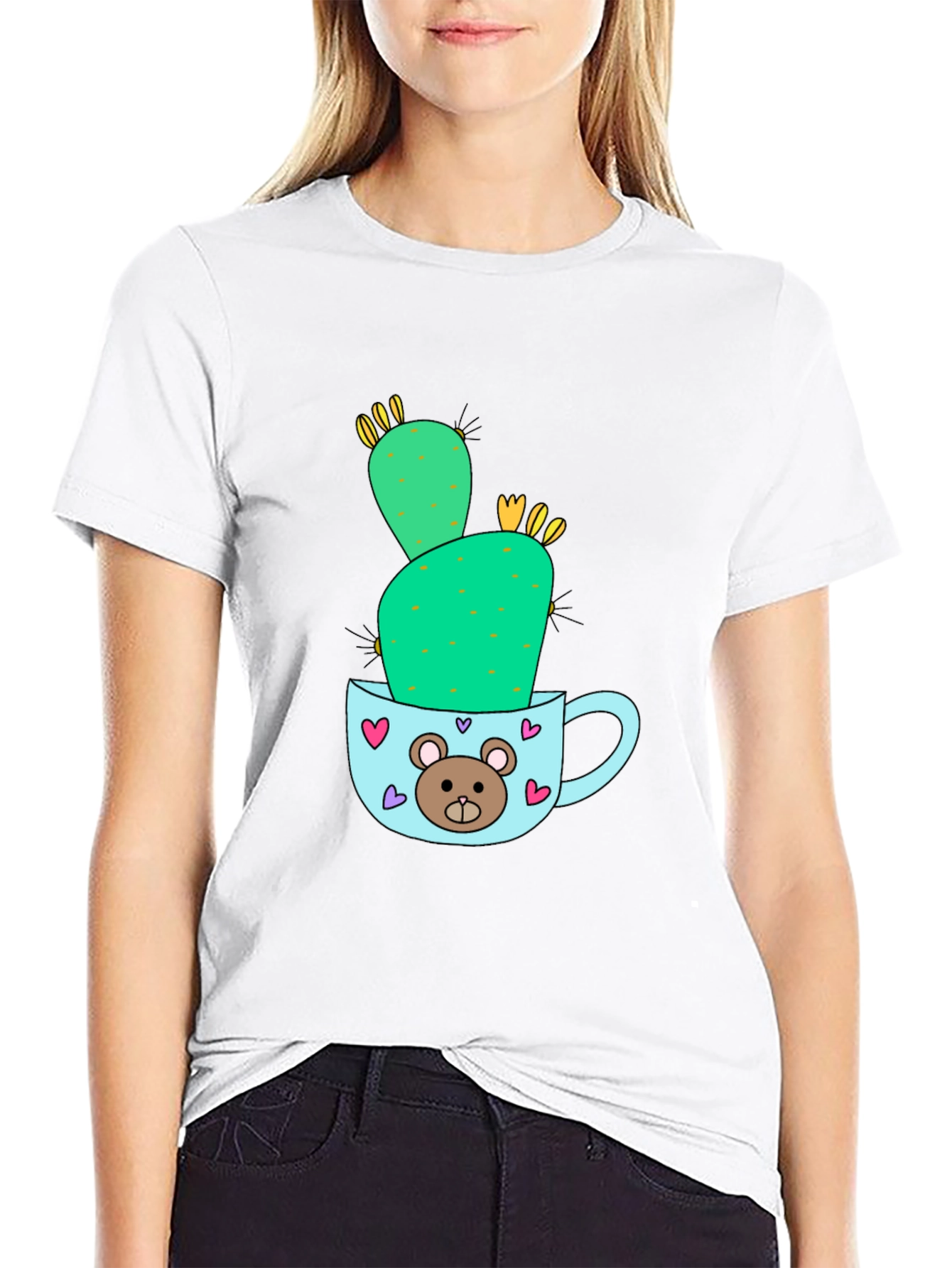 Cute Cactus in Mug Graphic Tee