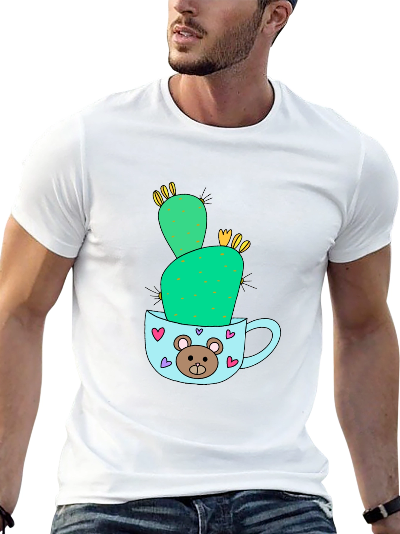 Cute Cactus in Mug Graphic Tee