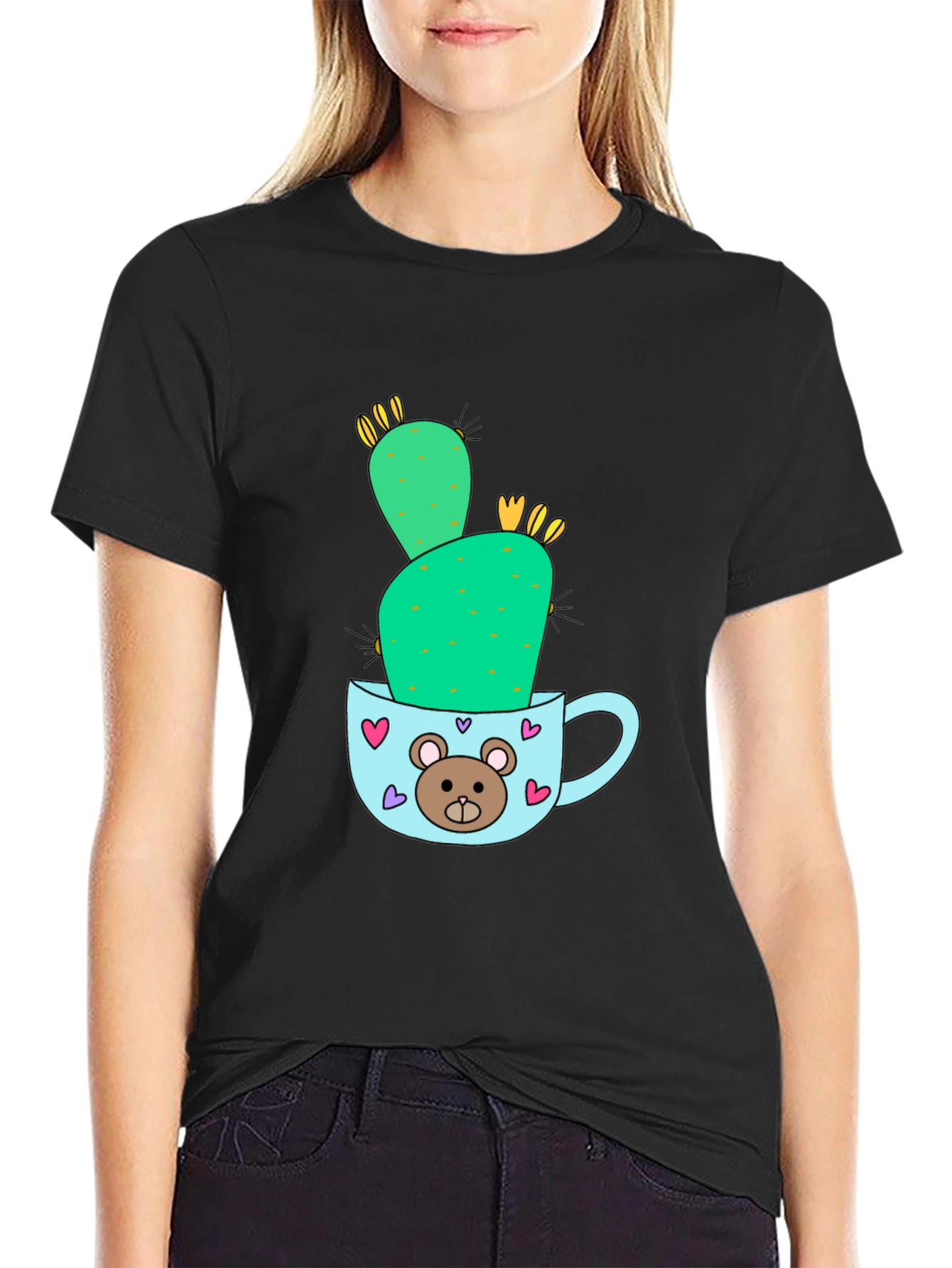 Cute Cactus in Mug Graphic Tee