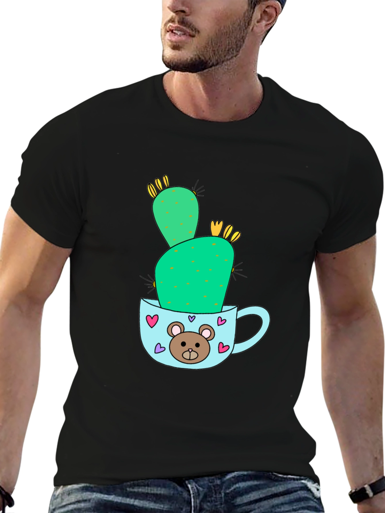 Cute Cactus in Mug Graphic Tee
