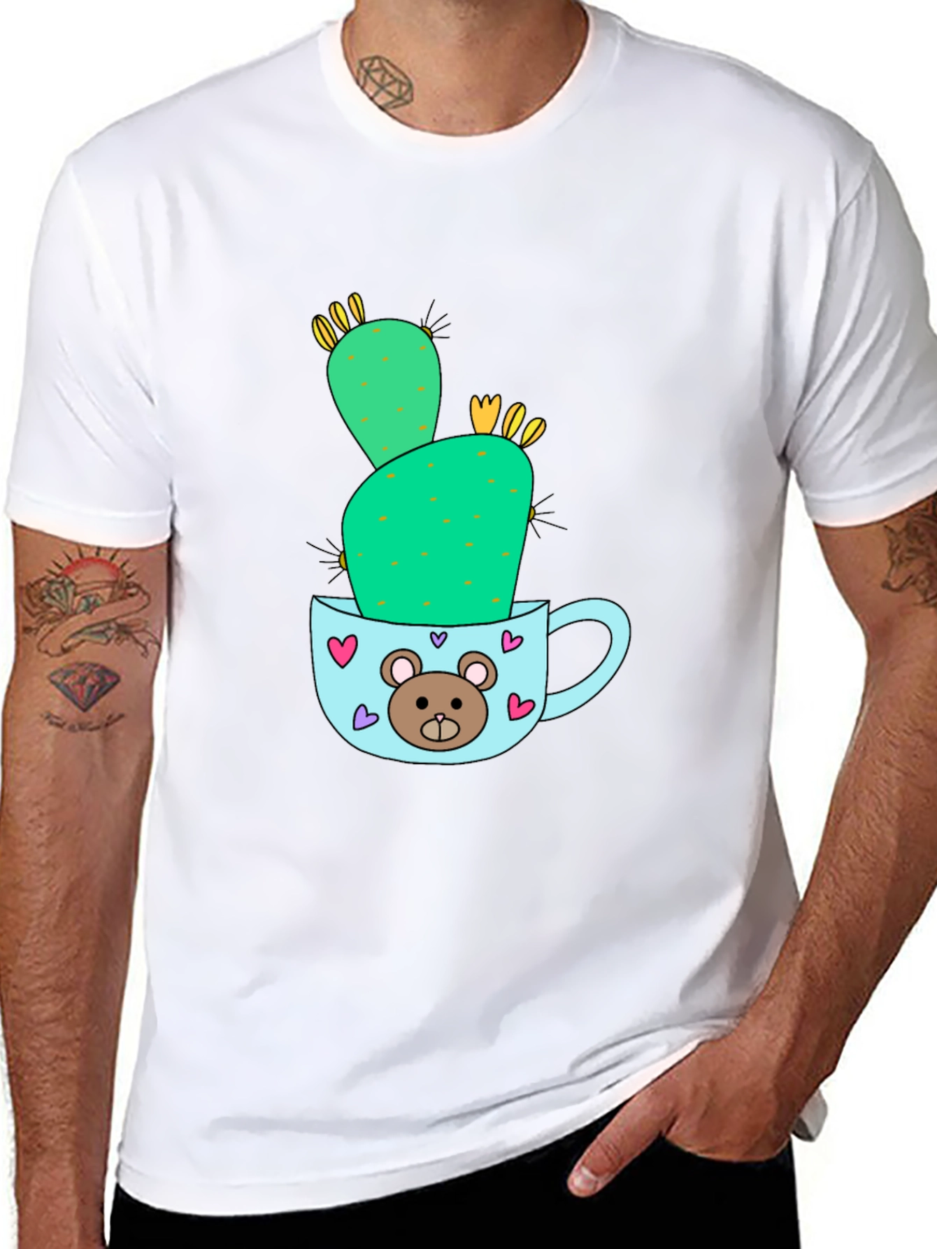 Cute Cactus in Mug Graphic Tee