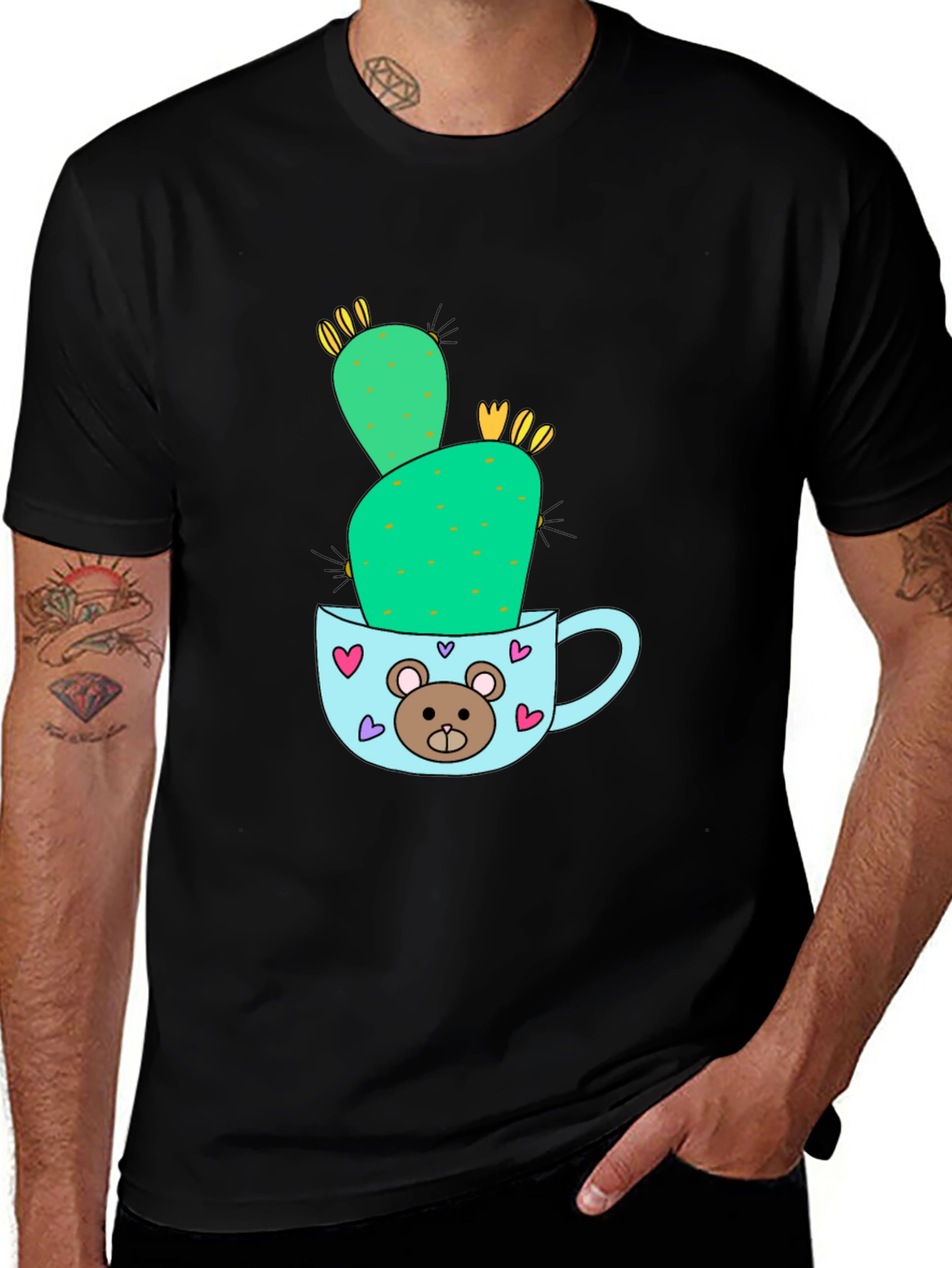 Cute Cactus in Mug Graphic Tee